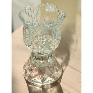 Home Interiors Diamond Point Clear Glass Vase